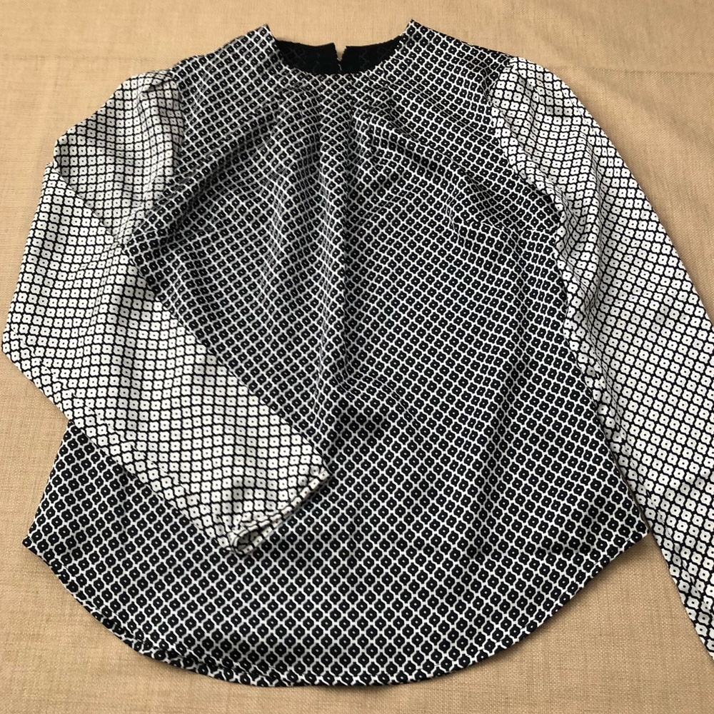 I <3 Ronson Multi Print Long Sleeve High Neck Blouse